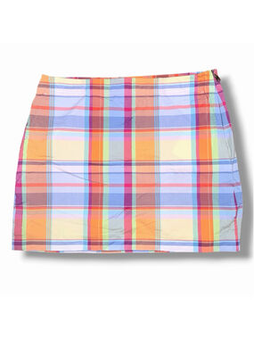 Polo Ralph Lauren Golf Womens Madras Plaid Skirt Size 12 Pickleball Skort Zip
